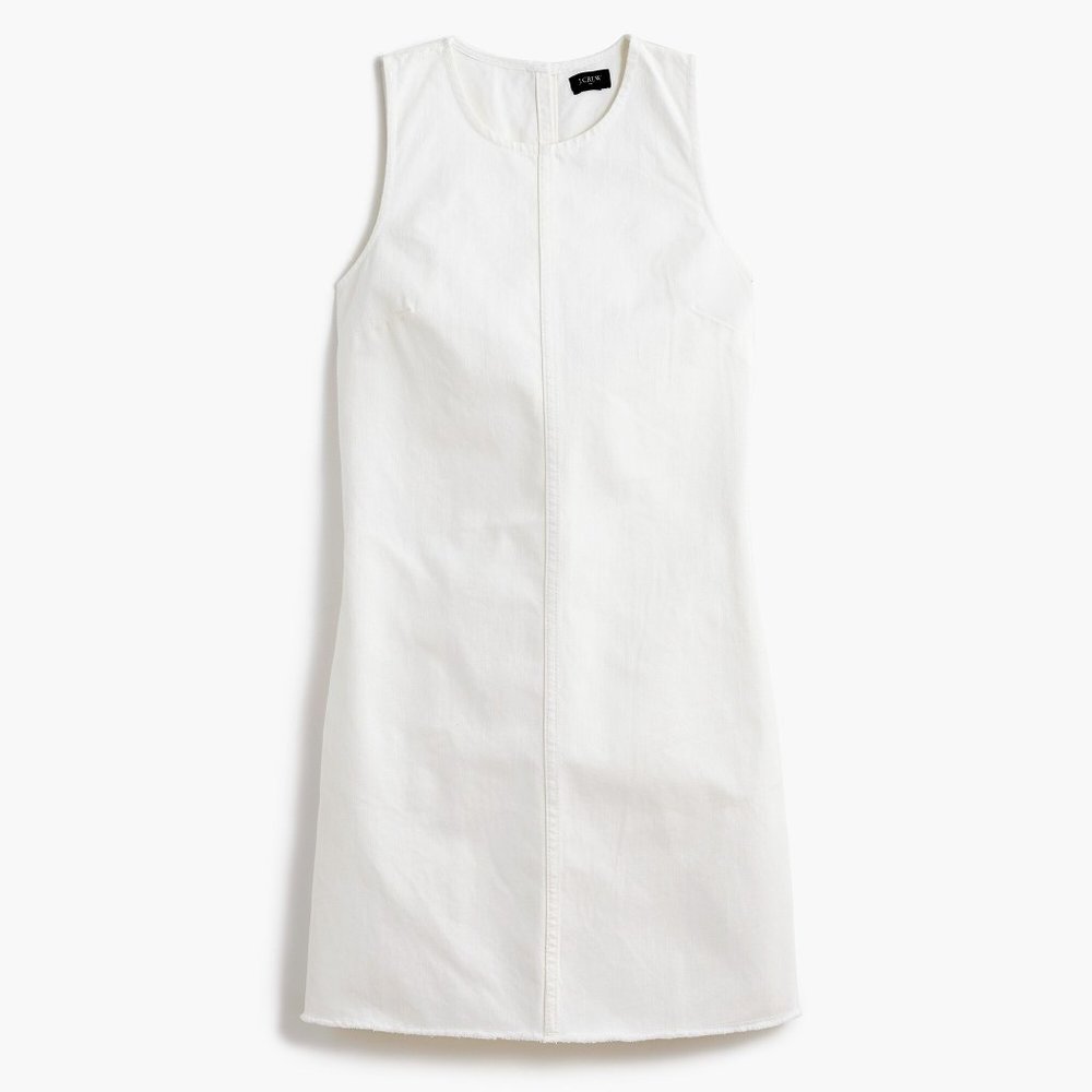 NWT J.Crew Denim shift dress in white wash - Picture 2 of 2